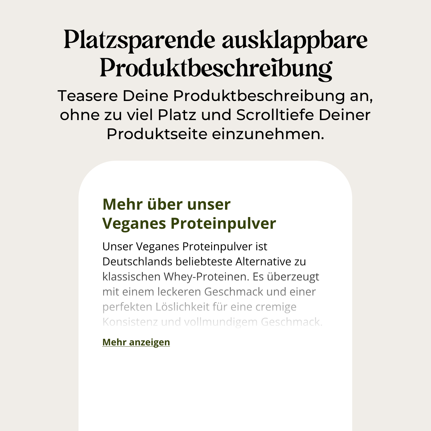 Produktseiten Split Beschreibung
