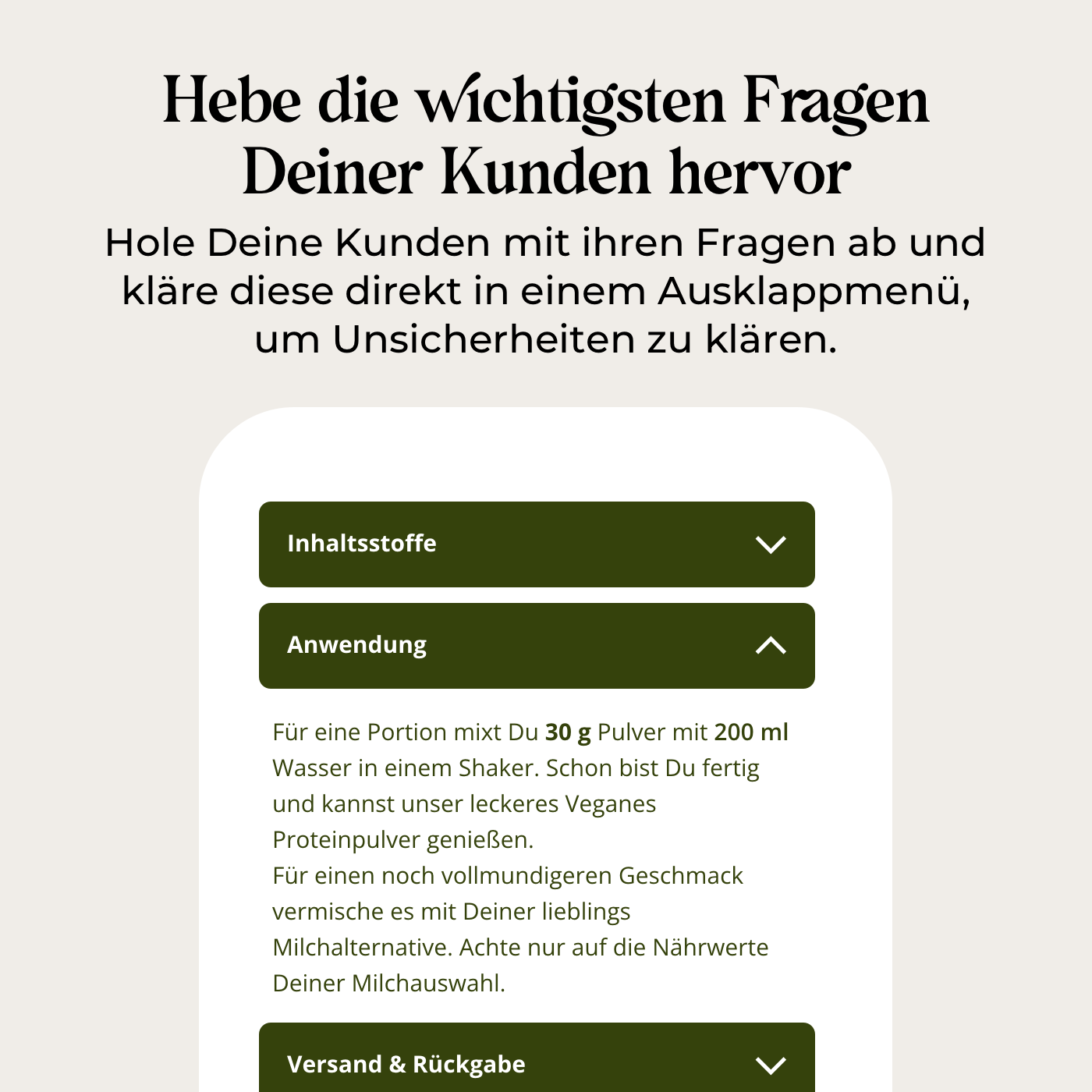 Produktseiten Split Beschreibung