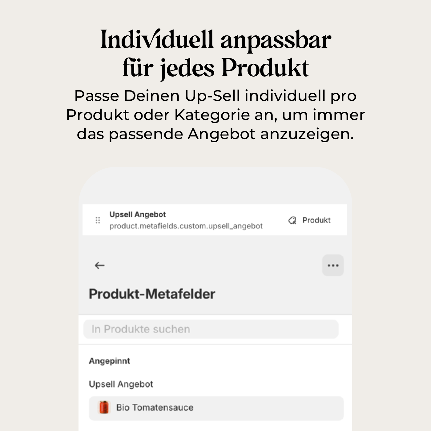 Produktseiten Upsell Section
