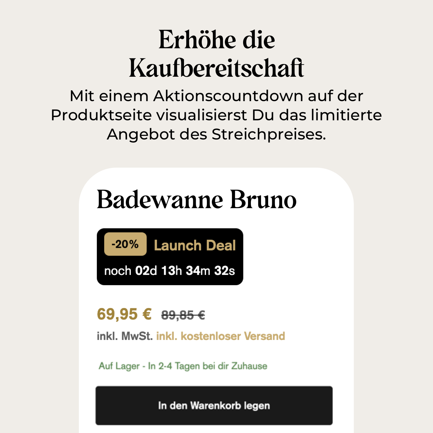 Produktseiten Deal Countdown