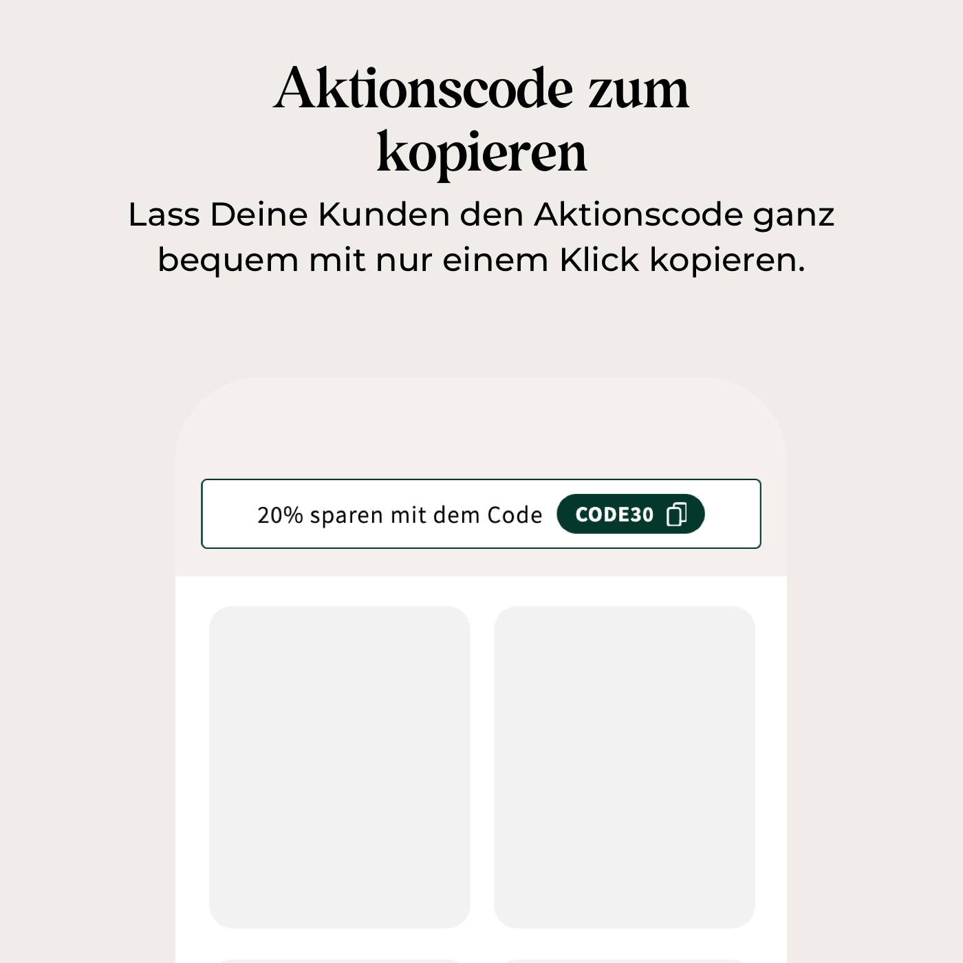 Kategorie kopierbarer Rabattcode