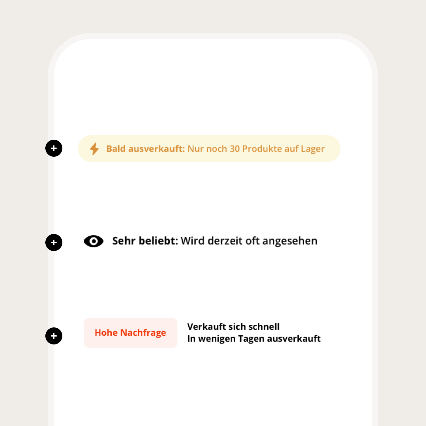 Produktseiten Fomo Badges