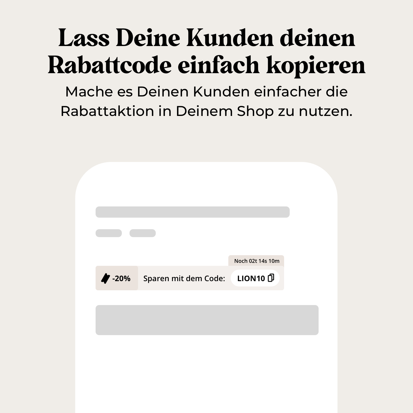 Produktseiten kopierbarer Rabattcode
