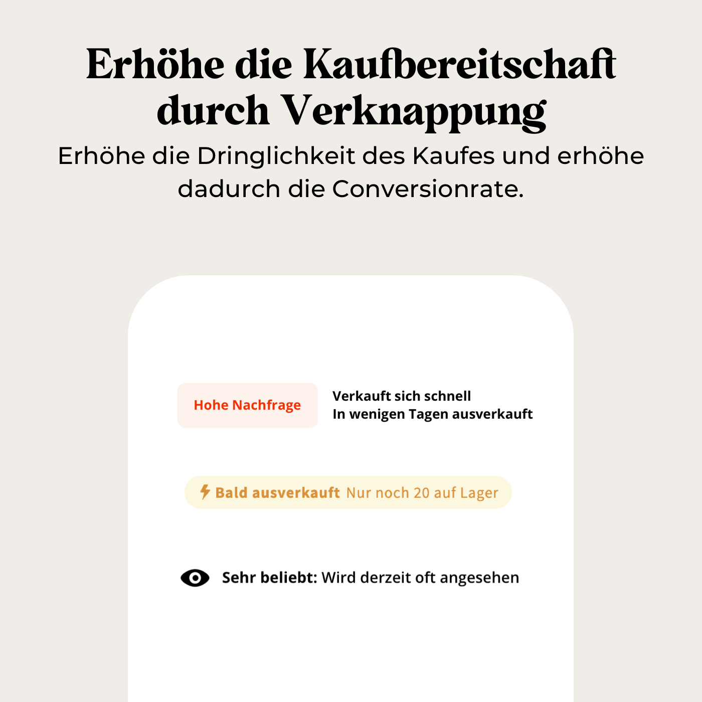 Produktseiten Fomo Badges