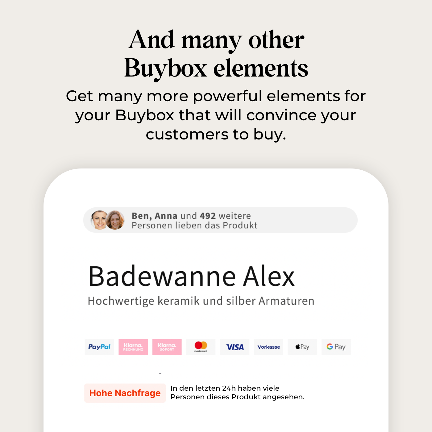 Produktseiten Buybox Elemente
